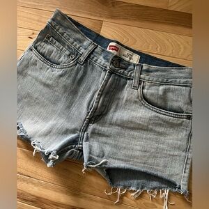 Levi’s 527, vintage, mid rise, cut off, booty shorts, distressed,  size 28, sexy